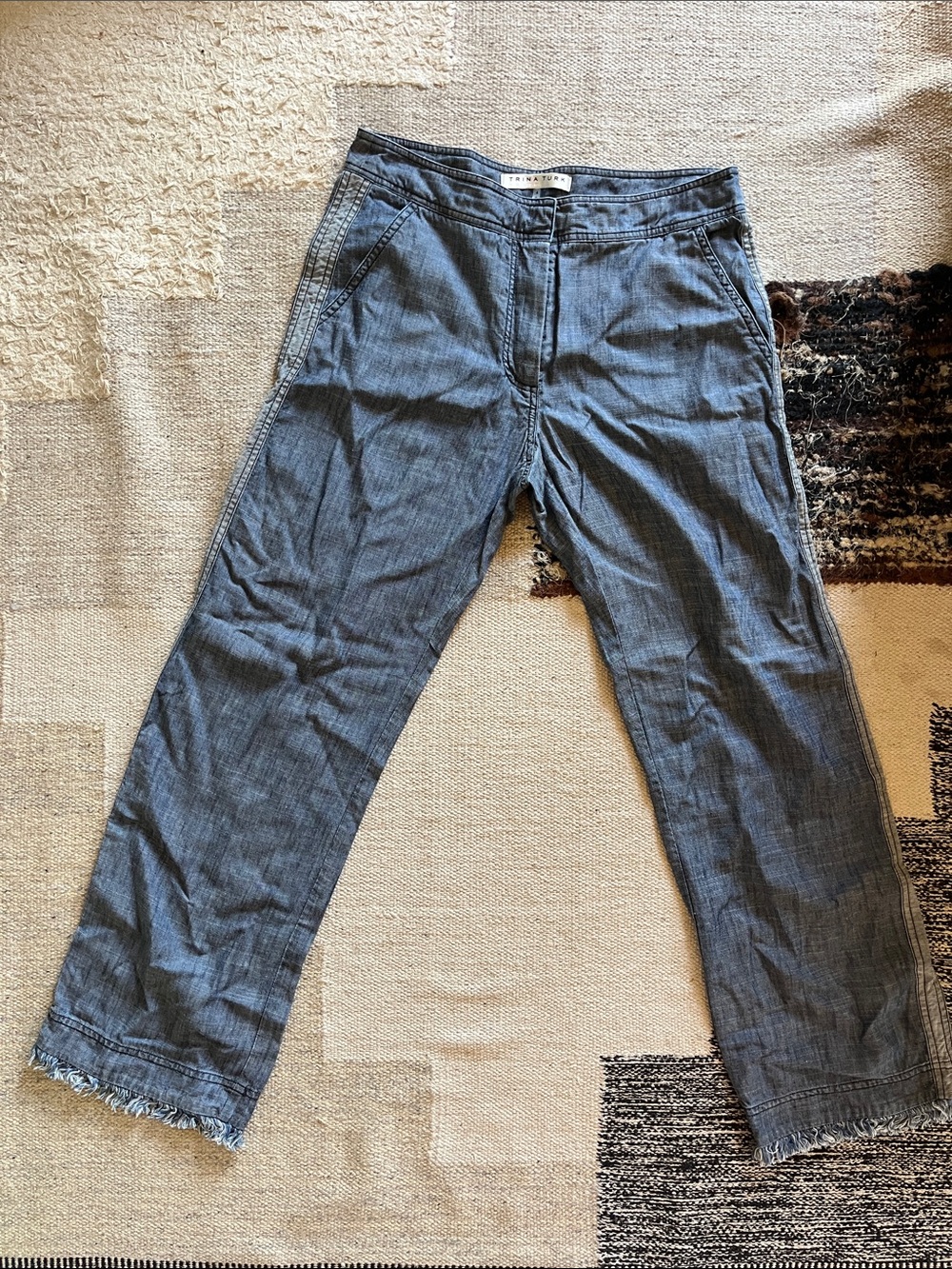 Trina Turk Women’s Straight Jeans in Chambray Blue